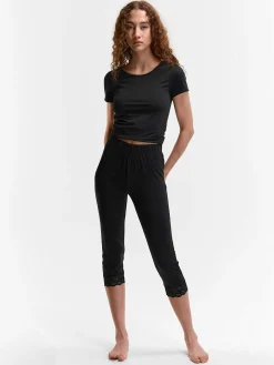 GATE 3/4 legginsy z koronką| Spodnie·Legginsy