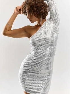 GATE Asymetryczna sukienka koktajlowa z cekinami| Kategorie·Sukienki