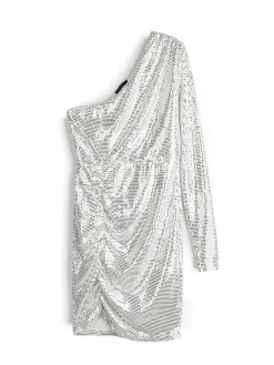 GATE Asymetryczna sukienka koktajlowa z cekinami| Kategorie·Sukienki