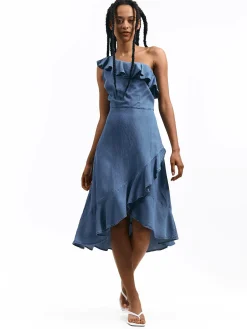 GATE Asymetryczna sukienka z marszczeniami| Kategorie·Sukienki