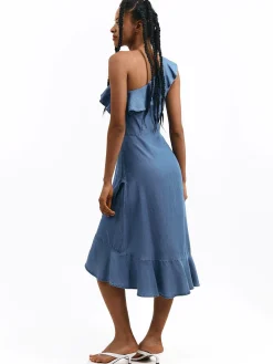 GATE Asymetryczna sukienka z marszczeniami| Kategorie·Sukienki