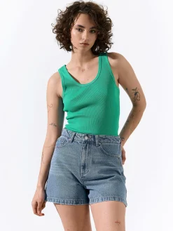 GATE Basic bokserka damska ze splotu żeberkowego| Koszulki I Topy·Podkoszulki ☀️