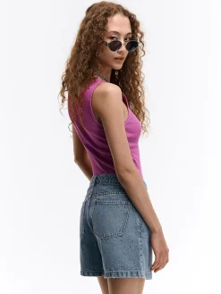 GATE Basic bokserka damska ze splotu żeberkowego| Koszulki I Topy·Podkoszulki ☀️