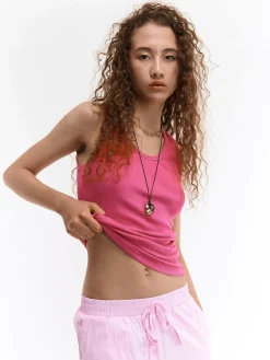 GATE Basic bokserka damska ze splotu żeberkowego| Koszulki I Topy·Podkoszulki ☀️