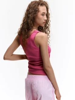 GATE Basic bokserka damska ze splotu żeberkowego| Koszulki I Topy·Podkoszulki ☀️