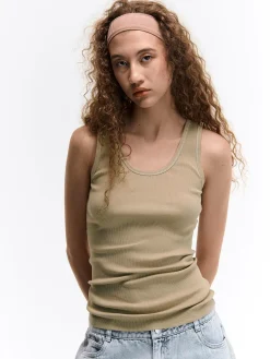 GATE Basic bokserka damska ze splotu żeberkowego| Koszulki I Topy·Podkoszulki ☀️