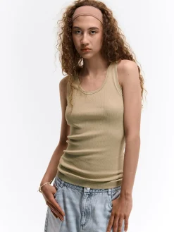 GATE Basic bokserka damska ze splotu żeberkowego| Koszulki I Topy·Podkoszulki ☀️