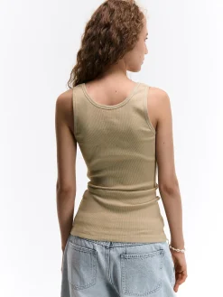 GATE Basic bokserka damska ze splotu żeberkowego| Koszulki I Topy·Podkoszulki ☀️