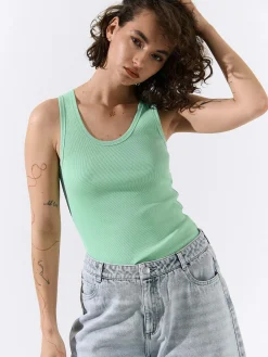 GATE Basic bokserka damska ze splotu żeberkowego| Koszulki I Topy·Podkoszulki ☀️