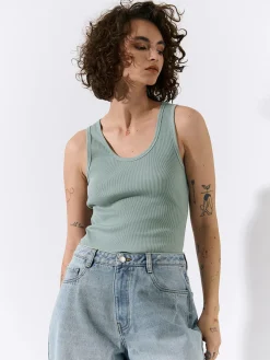 GATE Basic bokserka damska ze splotu żeberkowego| Koszulki I Topy·Podkoszulki ☀️