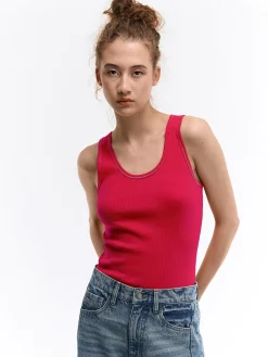 GATE Basic bokserka damska ze splotu żeberkowego| Koszulki I Topy·Podkoszulki ☀️