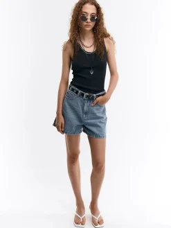 GATE Basic bokserka damska ze splotu żeberkowego| Koszulki I Topy·Podkoszulki ☀️