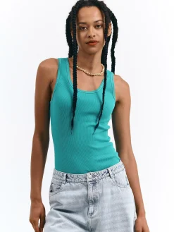 GATE Basic bokserka damska ze splotu żeberkowego| Koszulki I Topy·Podkoszulki ☀️