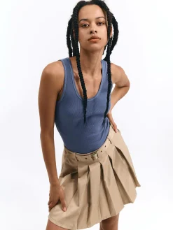 GATE Basic bokserka damska ze splotu żeberkowego| Koszulki I Topy·Podkoszulki ☀️