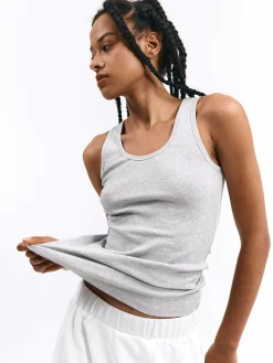 GATE Basic bokserka damska ze splotu żeberkowego| Koszulki I Topy·Podkoszulki ☀️