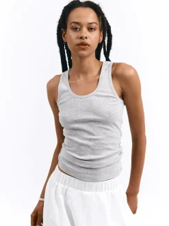 GATE Basic bokserka damska ze splotu żeberkowego| Koszulki I Topy·Podkoszulki ☀️