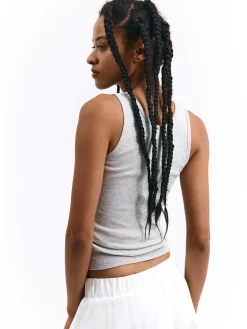 GATE Basic bokserka damska ze splotu żeberkowego| Koszulki I Topy·Podkoszulki ☀️