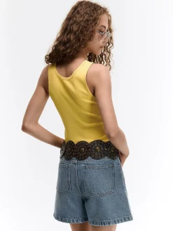 GATE Basic bokserka damska ze splotu żeberkowego| Koszulki I Topy·Podkoszulki ☀️