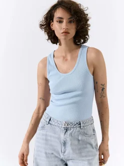 GATE Basic bokserka damska ze splotu żeberkowego| Koszulki I Topy·Podkoszulki ☀️