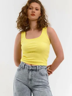 GATE Basic bokserka damska ze splotu żeberkowego| Koszulki I Topy·Podkoszulki ☀️