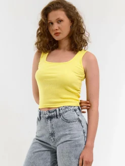 GATE Basic bokserka damska ze splotu żeberkowego| Koszulki I Topy·Podkoszulki ☀️