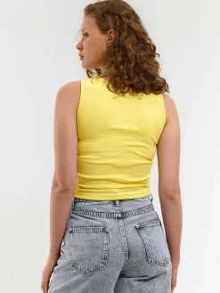 GATE Basic bokserka damska ze splotu żeberkowego| Koszulki I Topy·Podkoszulki ☀️