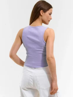 GATE Basic bokserka damska ze splotu żeberkowego| Koszulki I Topy·Podkoszulki ☀️