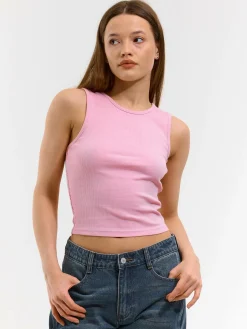 GATE Basic bokserka damska ze splotu żeberkowego| Koszulki I Topy·Podkoszulki ☀️