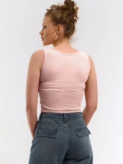 GATE Basic bokserka damska ze splotu żeberkowego| Koszulki I Topy·Podkoszulki ☀️