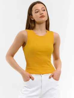 GATE Basic bokserka damska ze splotu żeberkowego| Koszulki I Topy·Podkoszulki ☀️