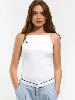 GATE Basic bokserka damska ze splotu żeberkowego| Koszulki I Topy·Podkoszulki ☀️