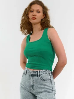 GATE Basic bokserka damska ze splotu żeberkowego| Koszulki I Topy·Podkoszulki ☀️