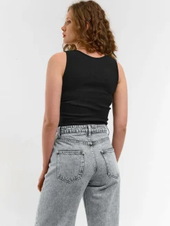 GATE Basic bokserka damska ze splotu żeberkowego| Koszulki I Topy·Podkoszulki ☀️