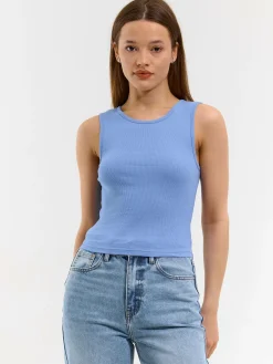 GATE Basic bokserka damska ze splotu żeberkowego| Koszulki I Topy·Podkoszulki ☀️