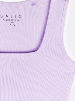 GATE Basic bokserka damska ze splotu żeberkowego| Koszulki I Topy·Podkoszulki ☀️