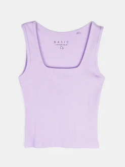 GATE Basic bokserka damska ze splotu żeberkowego| Koszulki I Topy·Podkoszulki ☀️