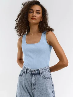 GATE Basic bokserka damska ze splotu żeberkowego| Koszulki I Topy·Podkoszulki ☀️