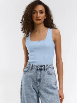 GATE Basic bokserka damska ze splotu żeberkowego| Koszulki I Topy·Podkoszulki ☀️