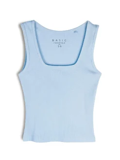 GATE Basic bokserka damska ze splotu żeberkowego| Koszulki I Topy·Podkoszulki ☀️