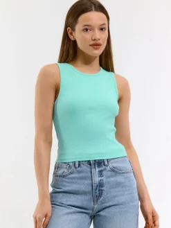 GATE Basic bokserka damska ze splotu żeberkowego| Koszulki I Topy·Podkoszulki ☀️