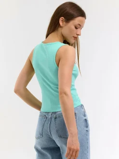 GATE Basic bokserka damska ze splotu żeberkowego| Koszulki I Topy·Podkoszulki ☀️