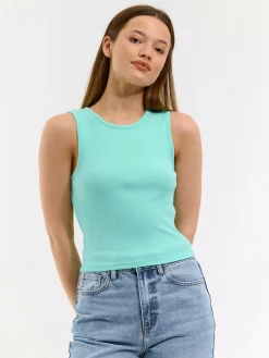 GATE Basic bokserka damska ze splotu żeberkowego| Koszulki I Topy·Podkoszulki ☀️