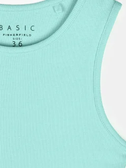 GATE Basic bokserka damska ze splotu żeberkowego| Koszulki I Topy·Podkoszulki ☀️