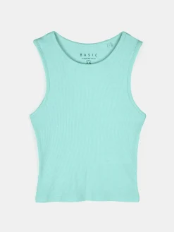 GATE Basic bokserka damska ze splotu żeberkowego| Koszulki I Topy·Podkoszulki ☀️