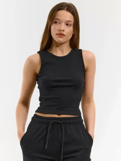 GATE Basic bokserka damska ze splotu żeberkowego| Koszulki I Topy·Podkoszulki ☀️