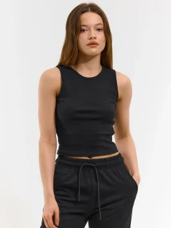 GATE Basic bokserka damska ze splotu żeberkowego| Koszulki I Topy·Podkoszulki ☀️