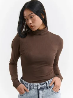 GATE Basic golf z żebrowanej dzianiny| Koszulki I Topy·Golfy