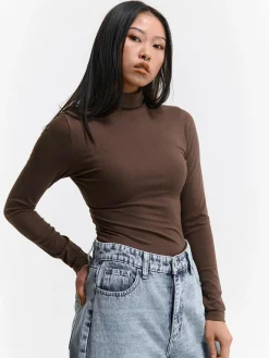 GATE Basic golf z żebrowanej dzianiny| Koszulki I Topy·Golfy