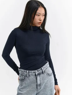 GATE Basic golf z żebrowanej dzianiny| Koszulki I Topy·Golfy