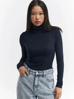 GATE Basic golf z żebrowanej dzianiny| Koszulki I Topy·Golfy